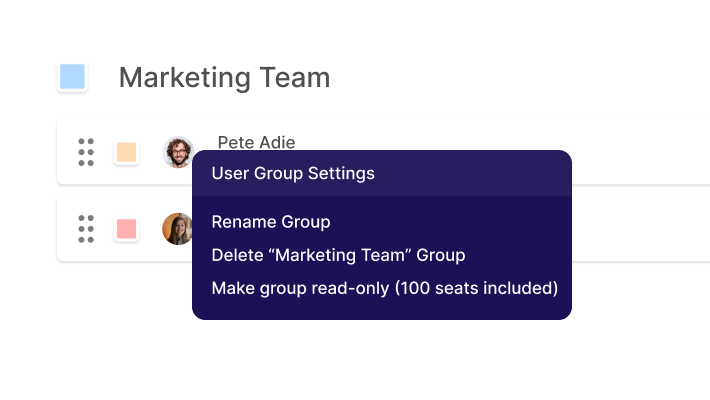 Illustration - deleting a group
